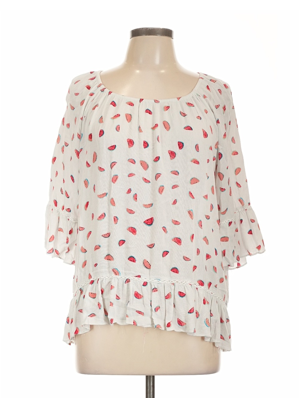 Zac & Rachel Watermelon Print 3/4 Sleeve Blouse